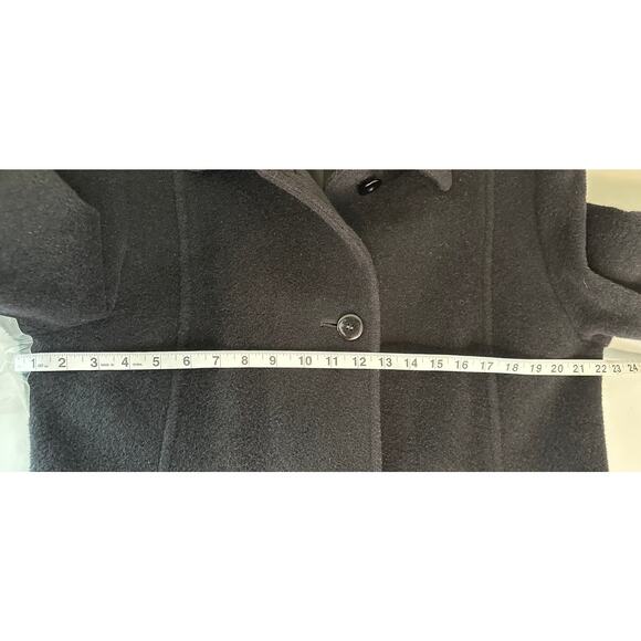 Pendleton Vintage 100% Virgin Wool Long Trench Coat Black Made in USA Size 14 - Picture 6 of 9